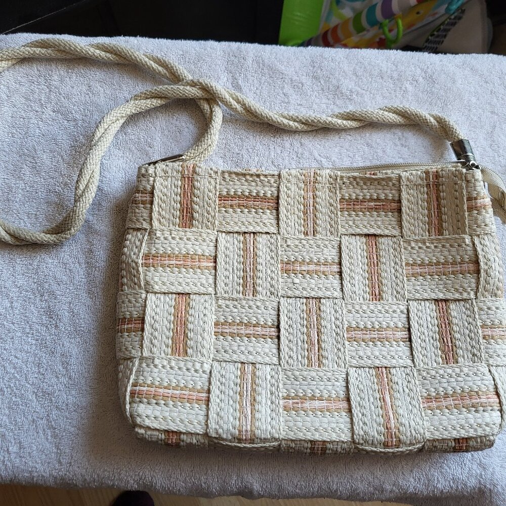 Vintage ITALIAN BAG Woven Straw Tote Made In Italy Purse Handbag GUC SEE PICS
